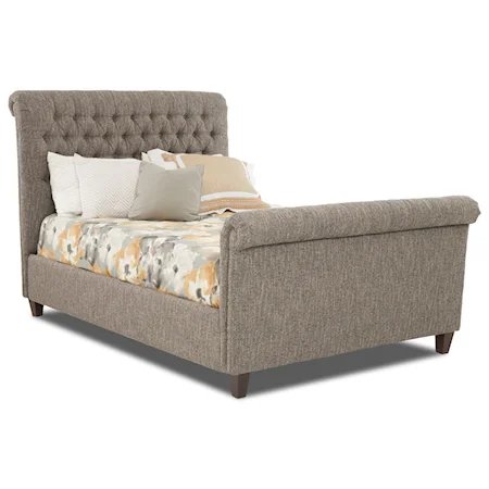 Maggie King Size Upholstered Bed with Nailheads